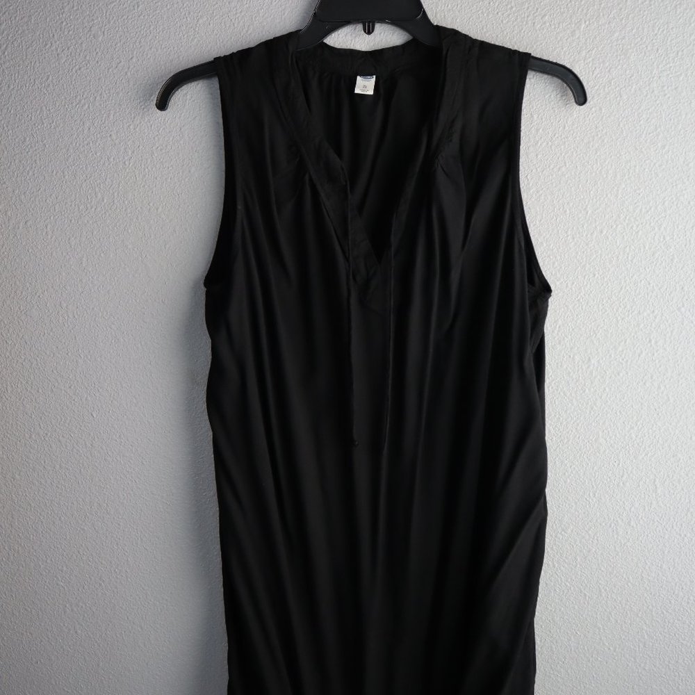 Black Sleeveless Cotton Dress